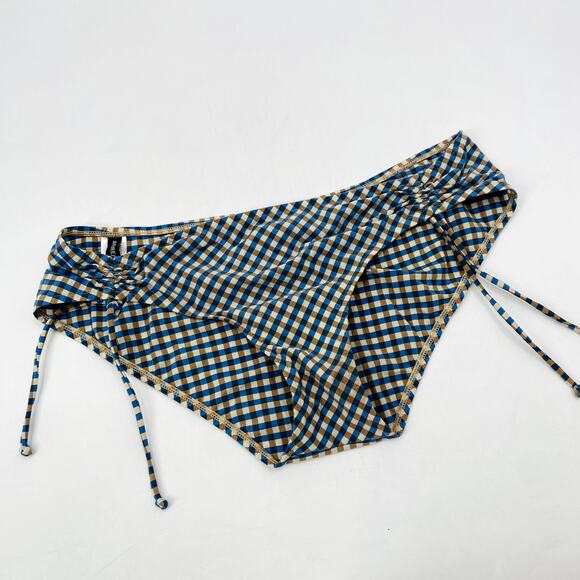 Andres Sarda Vintage Gingham Side Ruched Bikini Bottoms - Picture 2 of 5